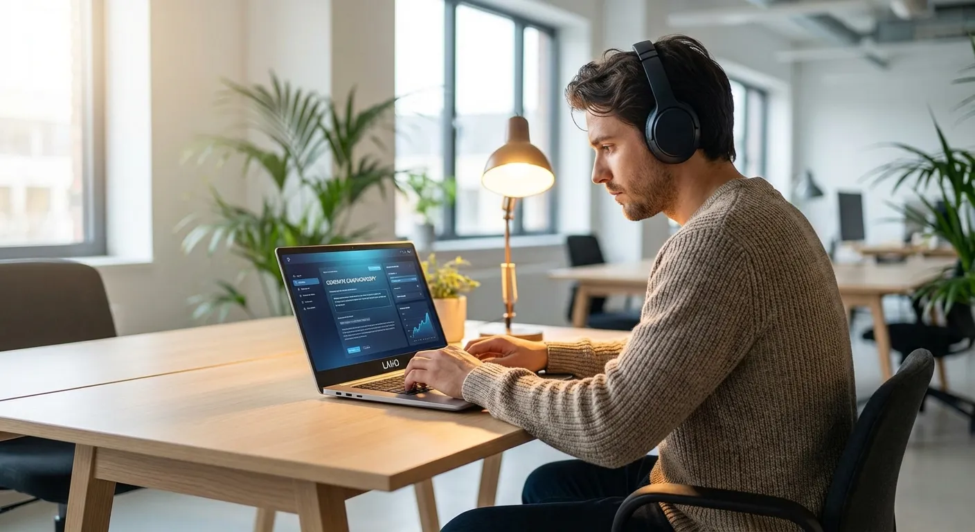 Copywriter chuyên nghiệp sử dụng công cụ Content AI của Laho để tối ưu hóa quy trình viết nội dung